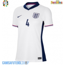 Camisa de time de futebol Inglaterra Declan Rice #4 Replicas 1º Equipamento Feminina Europeu 2024 Manga Curta